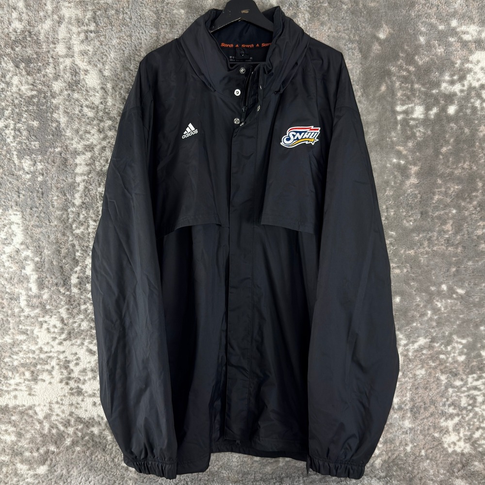 New‎ Adidas Size 4XL SNHU Scorch ClimaProof Windbreaker Jacket Black Long Sleeve